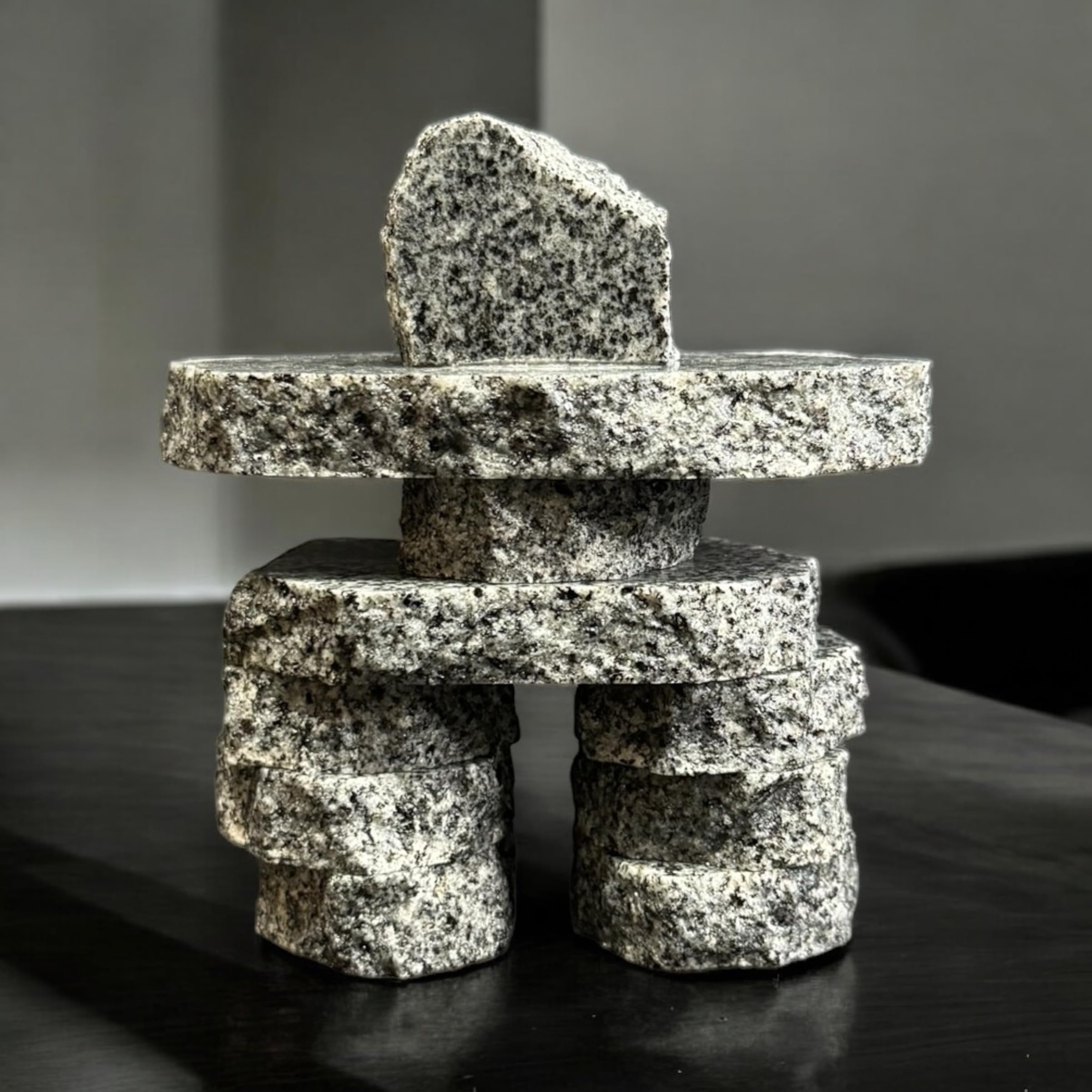 3.5" Gray Granite Inukshuk