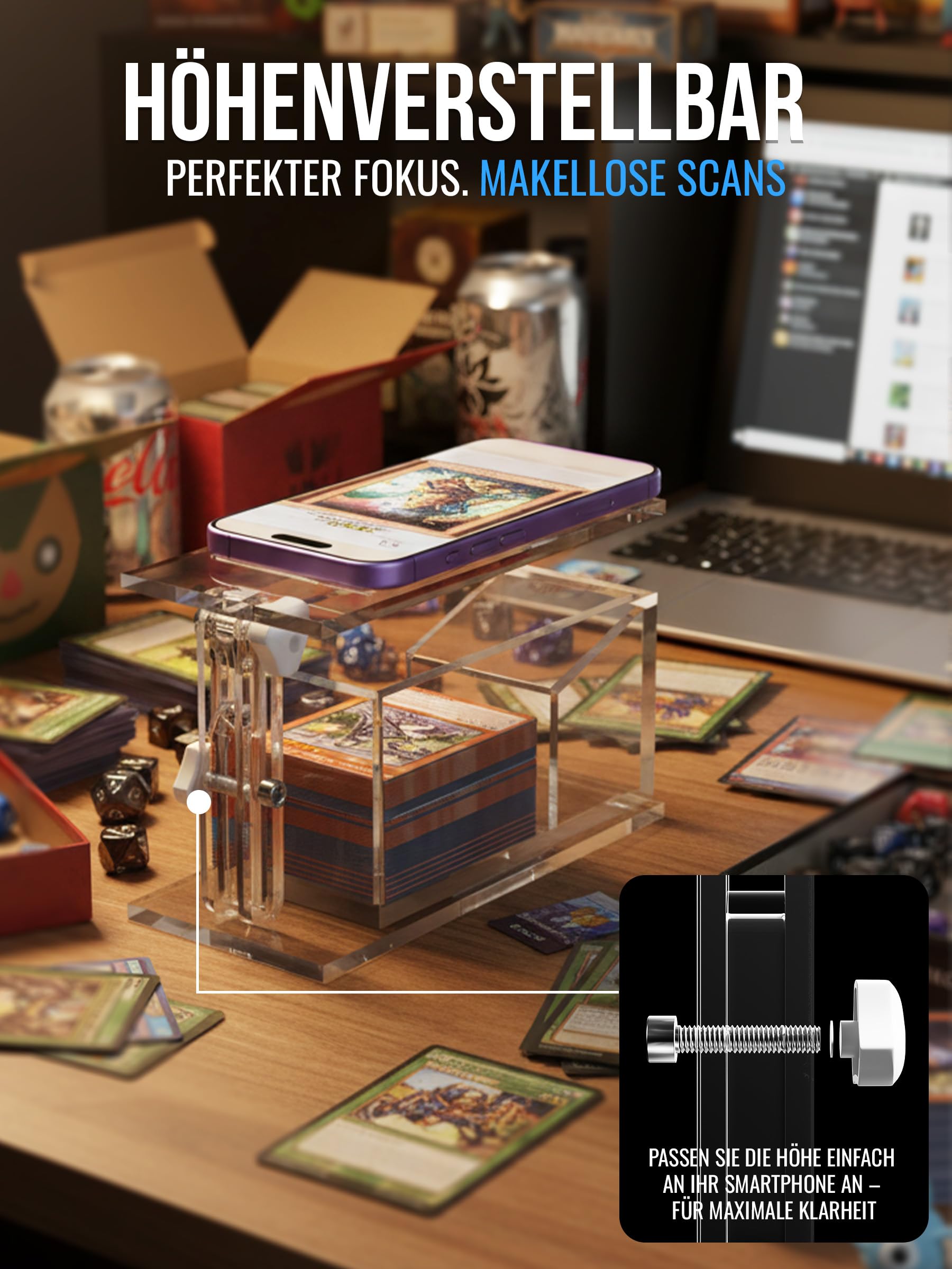 HIZH Height-adjustable card scanner stand for MTG & TCG collectors - Image 3