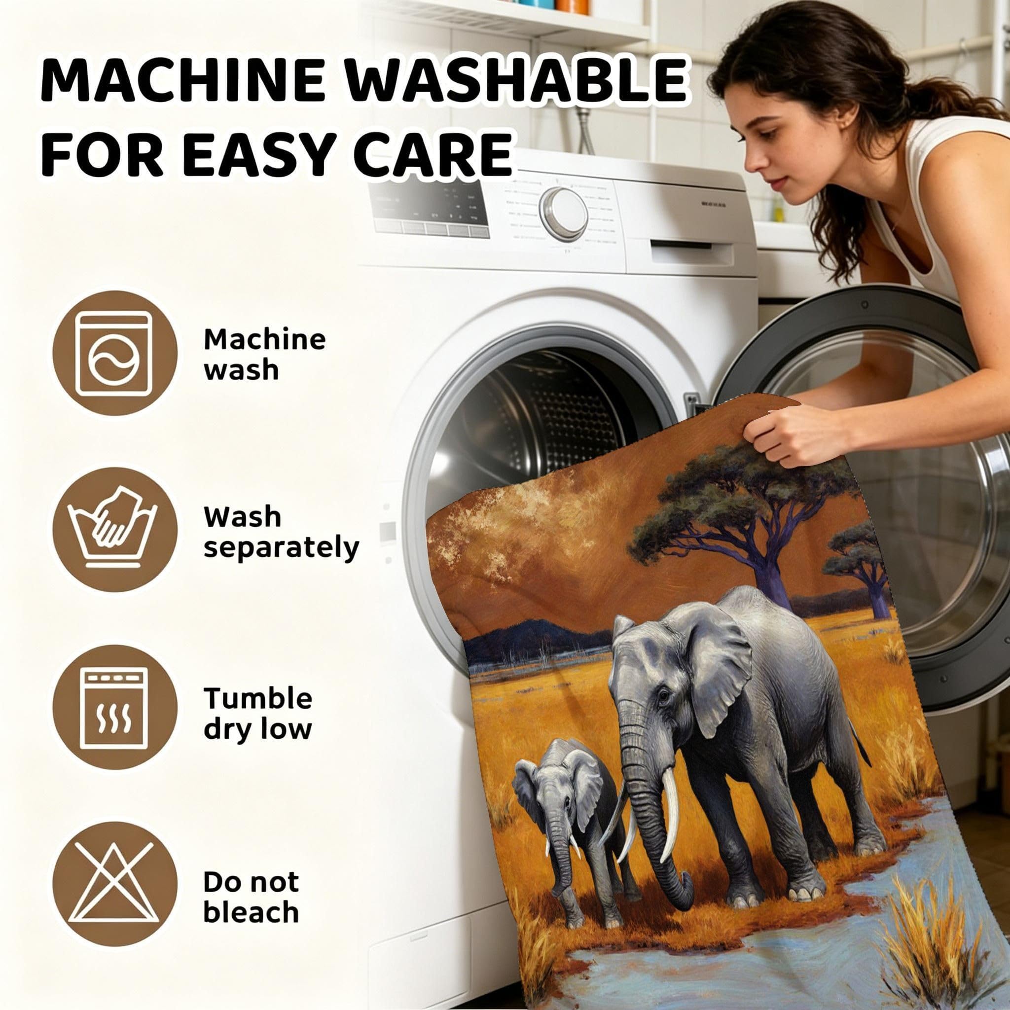 Manta Franela Sherpa 3D Elefante Marrón 240x260 para Cama 180-A242