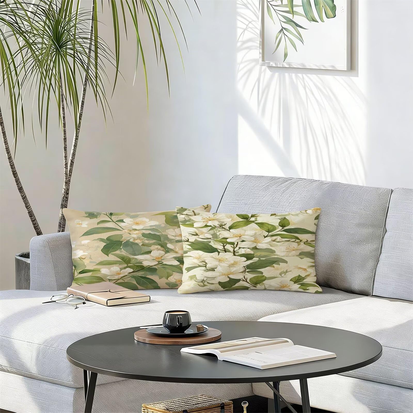 Générique Housse Coussin Exterieur Impermeable 30x50cm Flower Décoratif Taie d'oreiller Decoration Botanique Housse de Coussin Exterieur Impermeable pour Salon de Jardin Lot 2. T-2381