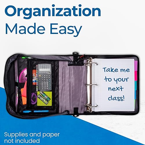 Miniatura 7 de Case-it The Mighty - Carpeta con cremallera y pestañas con cremallera, juntas tóricas de 3 pulgadas, carpeta de archivos expandible de 5 pestañas de