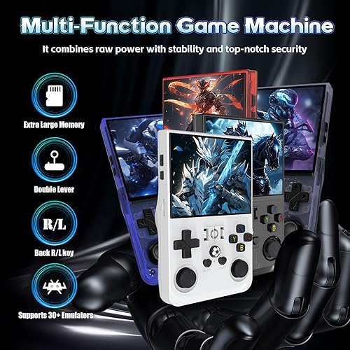 Miniatura 5 de R36MAX - Consola de juegos de mano retro con juegos integrados de 22000+18000+, nueva consola de juegos 2025, pantalla de 4.0 pulgadas, juegos