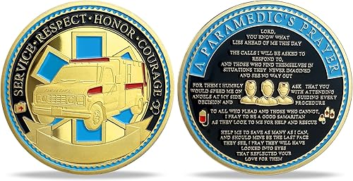 Moneda de reto EMSEMT Servicios médicos Moneda de agradecimiento de oración de paramédicos