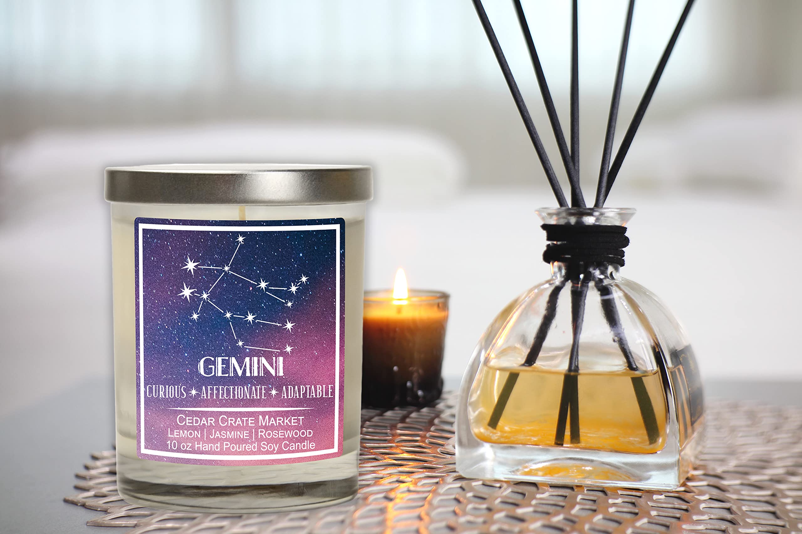 Gemini Astrology Candle - Best Friends, Friendship Gifts for Women, Men, Zodiac Birthday Gift for Gemini Friends Female, Gemini Lovers, Horoscope Candle, Gemini Constellation