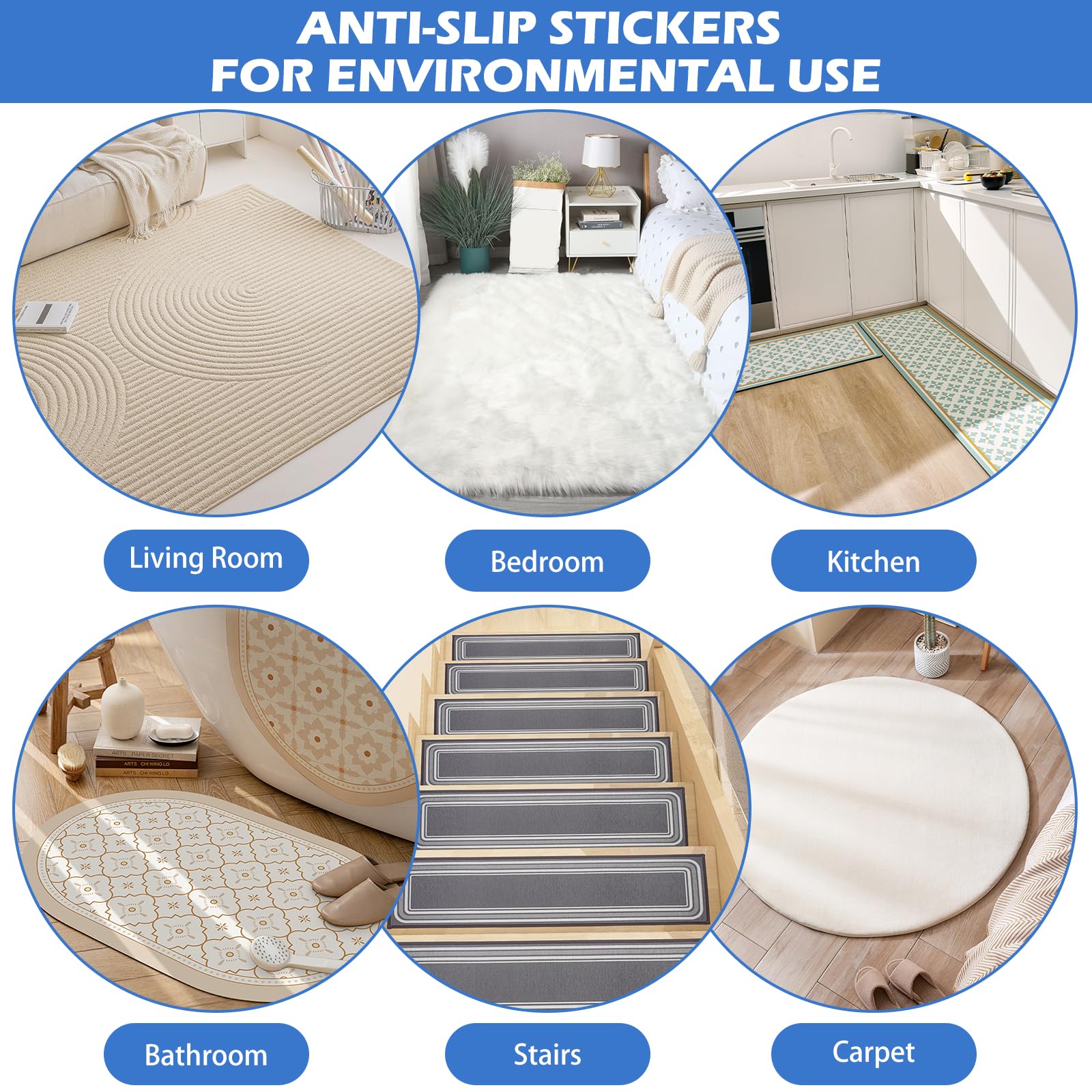 16 Stück Antirutschmatte für Teppich，Teppich Antirutsch Pad，Teppichs Antirutschunterlage，Antirutsch Teppichs，Anti rutsch für Teppichh