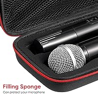 Vista 8 de 1 unids caso doble micrófono bolsa de viaje viaje bolsa de almacenamiento duro bolsa para viajes