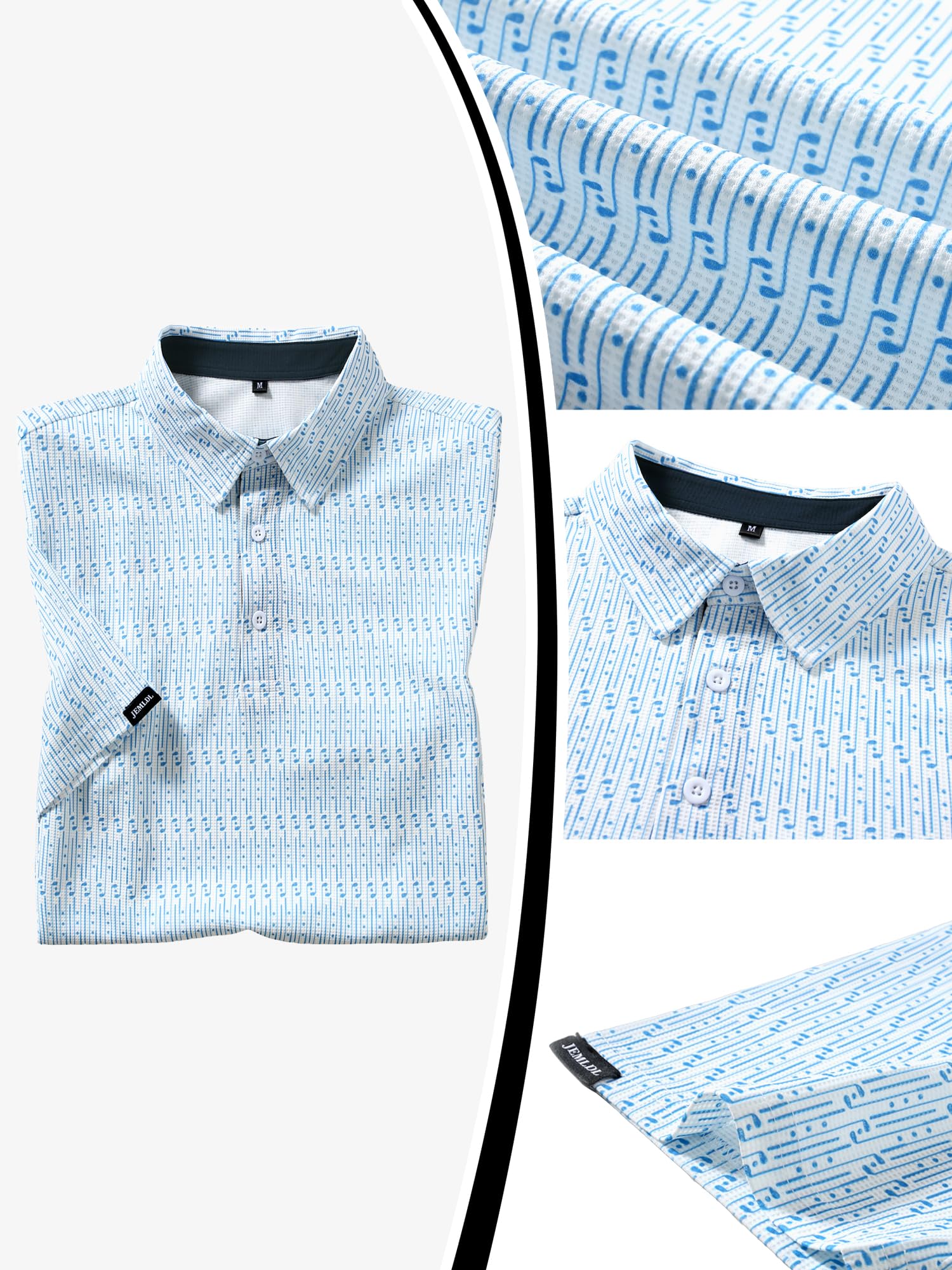 JEMLDL Golf Polo Shirts for Men Dry Fit Summer Short Sleeve Slim Fit Performance Moisture Wicking Casual Collared Polo Shirt — view 2