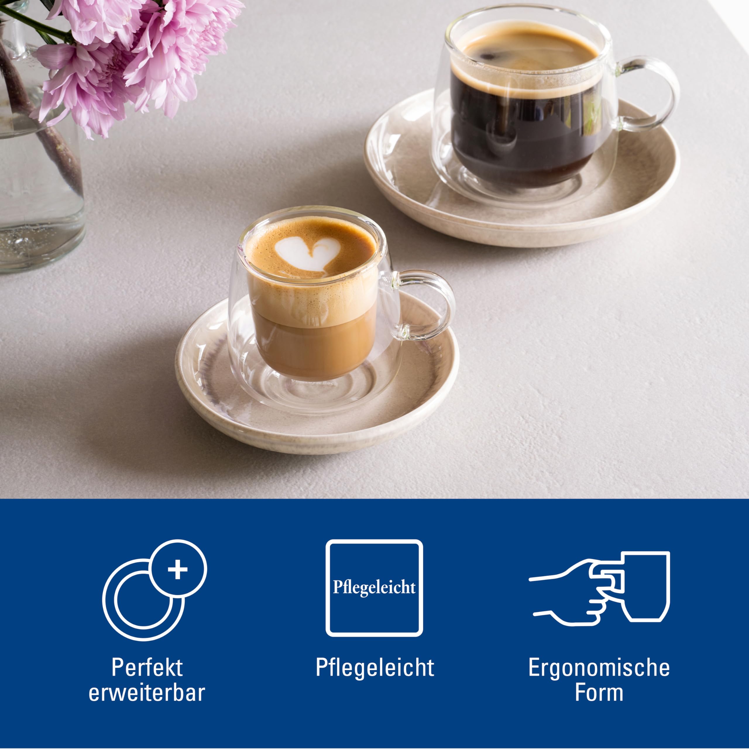 Villeroy & Boch – Artesano Hot&Cold Beverages szklanka do espresso, zestaw 2 szklanek, podwójne ścianki do napojów, 60 ml, szkło borokrzemowe, zmywarka, mikrofala