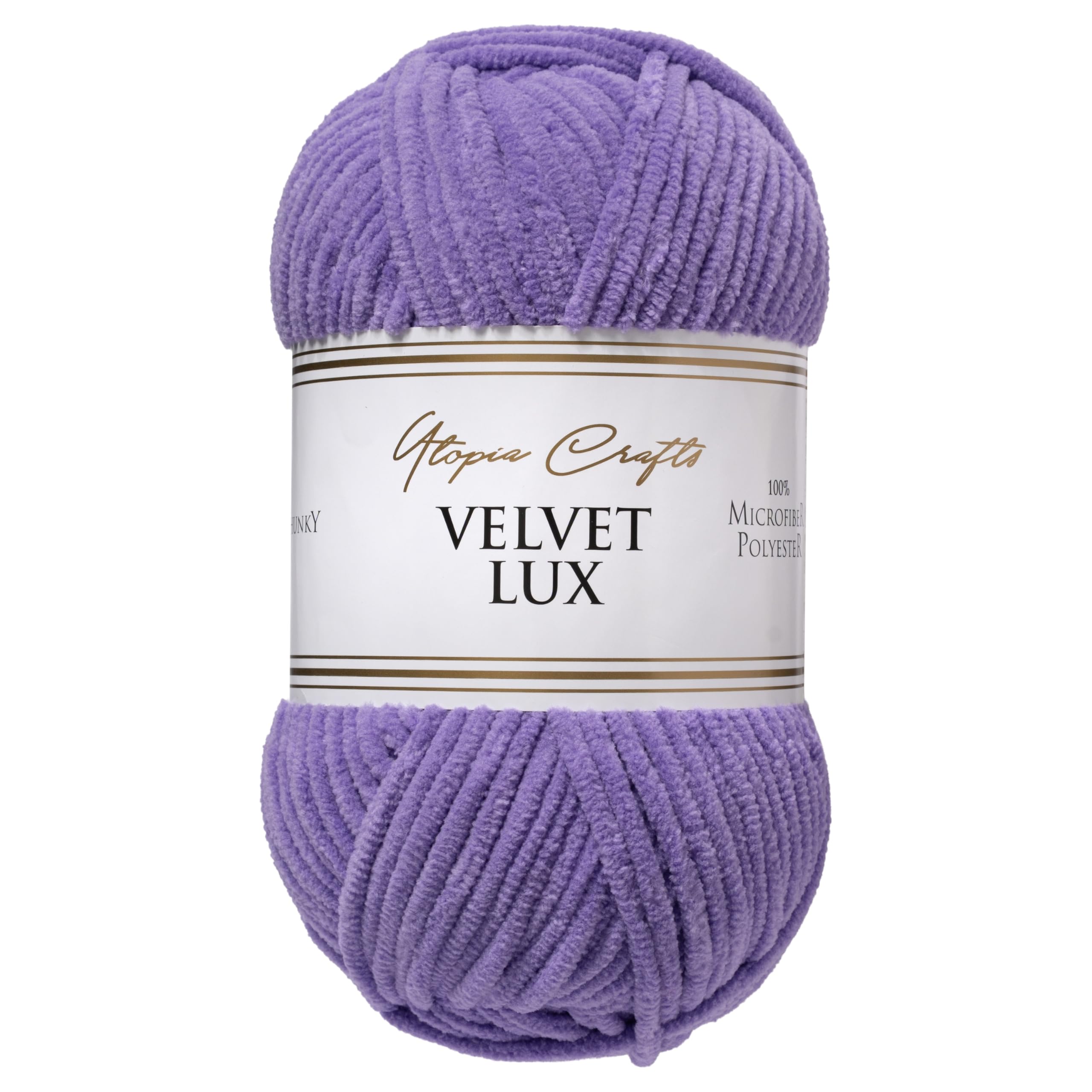 Utopia Crafts Velvet Lux Chenille Super Soft Chunky Yarn for Knitting and Crochet 100g (Soft Lavender)