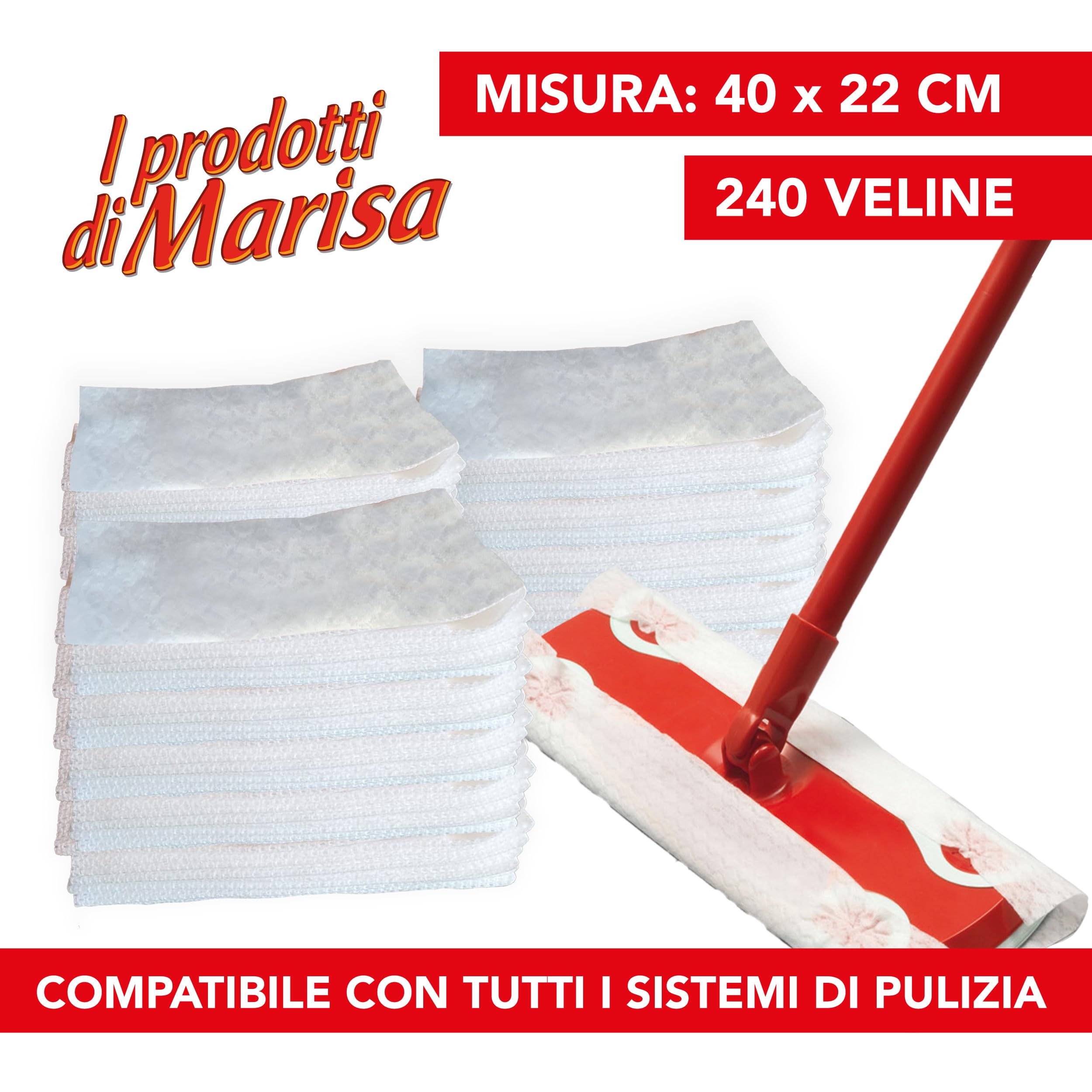 CSC - Panni Cattura Polvere e Sporcizia per Pulizia Casa, 240 Panni Catturapolvere per Pulizia Pavimenti e Togli Peli Animali - Prodotti Pulizia Casa, 40x22 cm