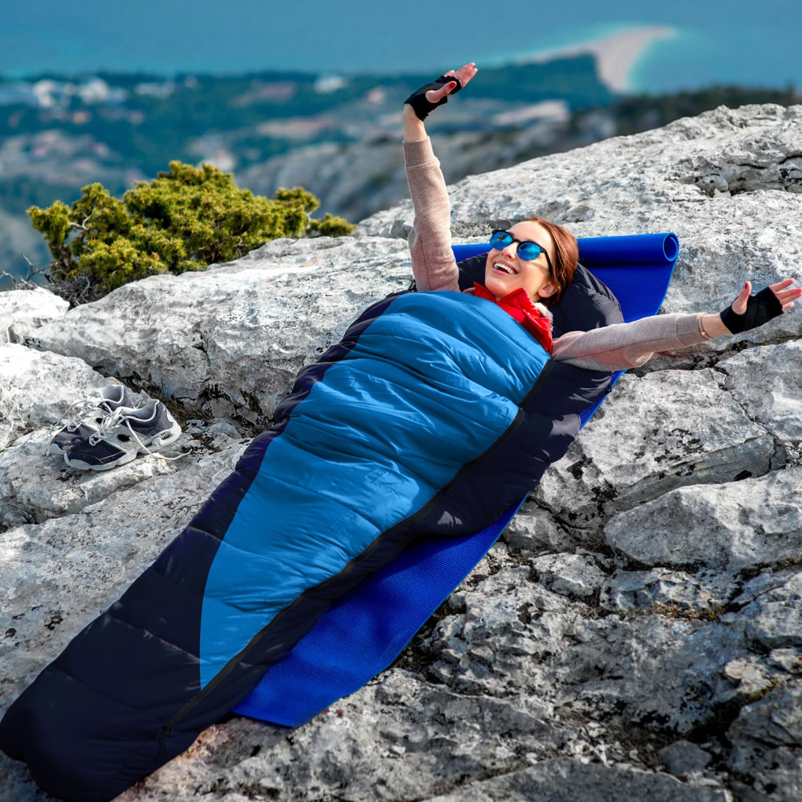 Leogreen Sac de Couchage en Duvet, -15℃~5℃, 210x80x35cm, pour Adultes | Ultra Compact Utilisable en 3-4 Saisons Sac Couchage Momie, Plus Chaud pour Le Camping, la randonnée et l'alpinisme