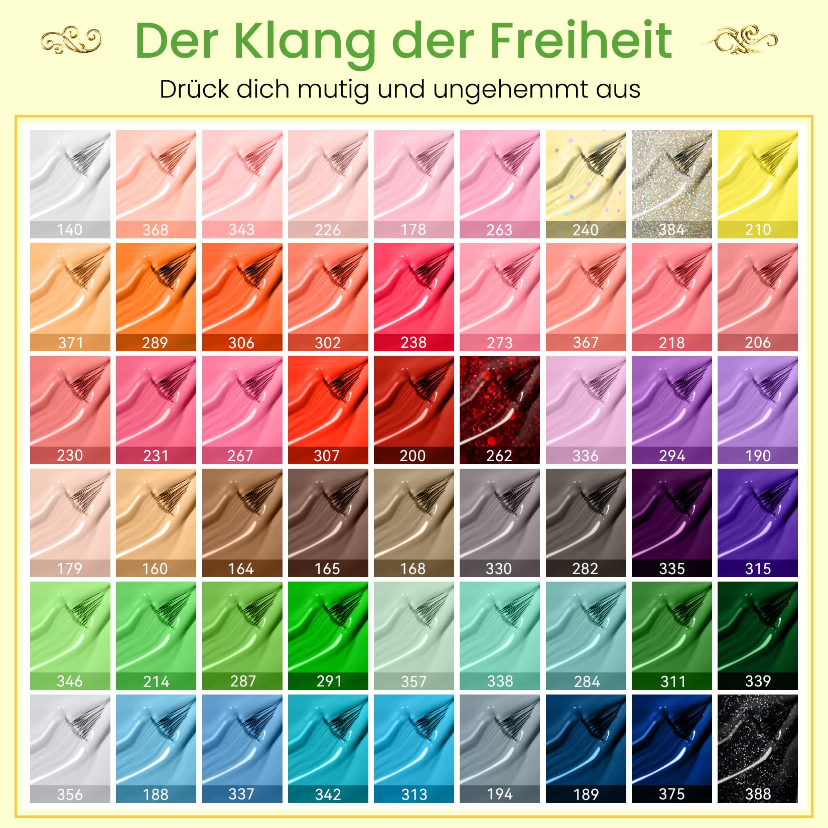 Phoenixy 60 Stück U V Nagellack Set, 54 Farben Nagelset Gelnägel Starterset mit 48W U V/LED Nagellampe Gelnägel Starterset mit Unterlack Überlack Geschenk für Frauen