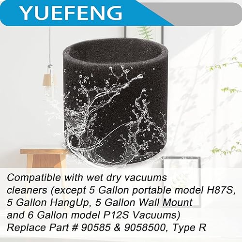 Miniatura 7 de YUEFENG Filtro compatible con Shop-Vac 90350 90304 90333 Reemplazo se adapta a la mayoría de aspiradoras húmedassecas de 5 galones y más (2+2+4)
