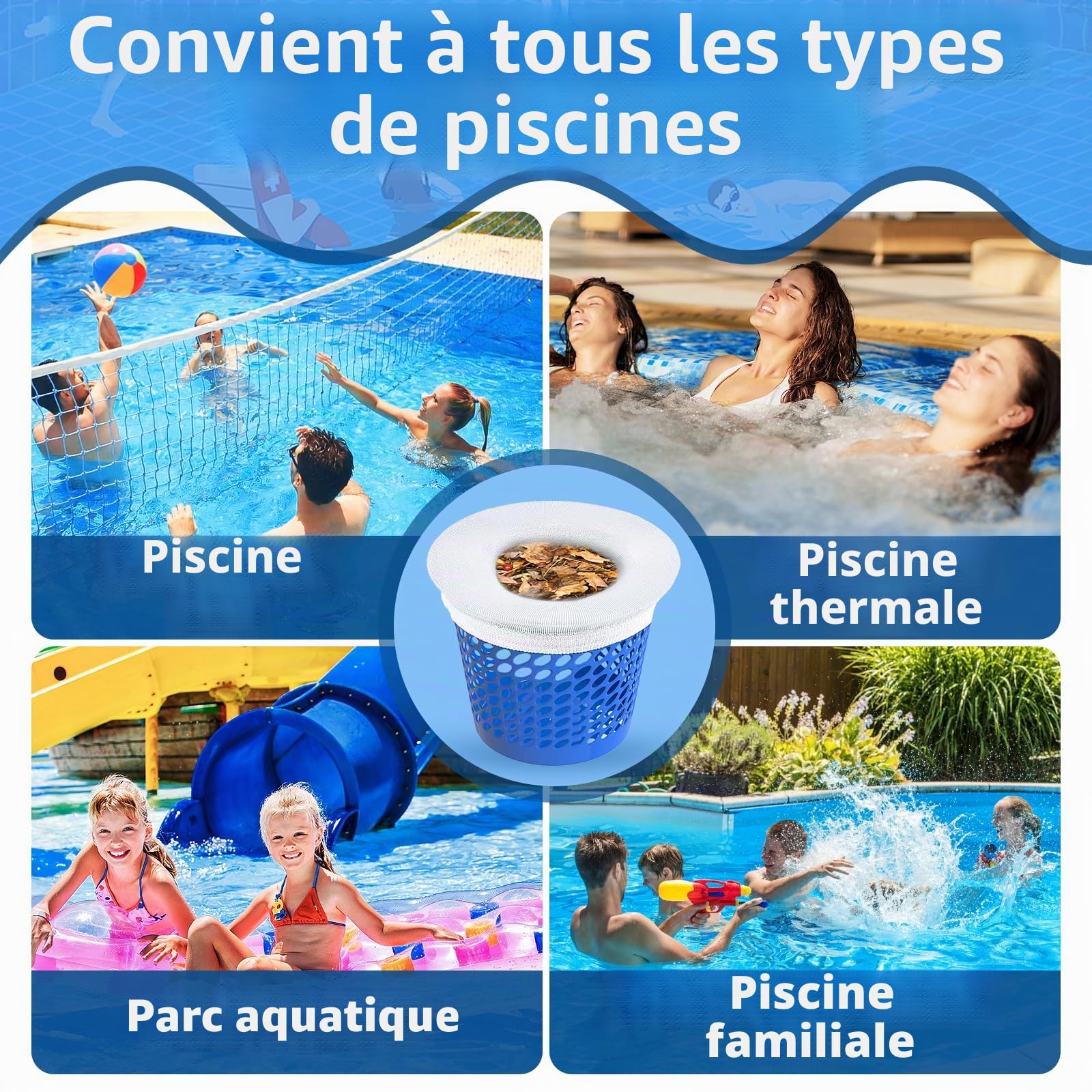 30 Pièce Chaussette Skimmer Piscine,Chaussettes Skimmer Reutilisable pour Panier Skimmer,Maille Ultra Fine,Nylon Élastiqu Pool Skimmer Socks pour Peuvent Emprisonner Pollen, Feuilles,Cheveux.