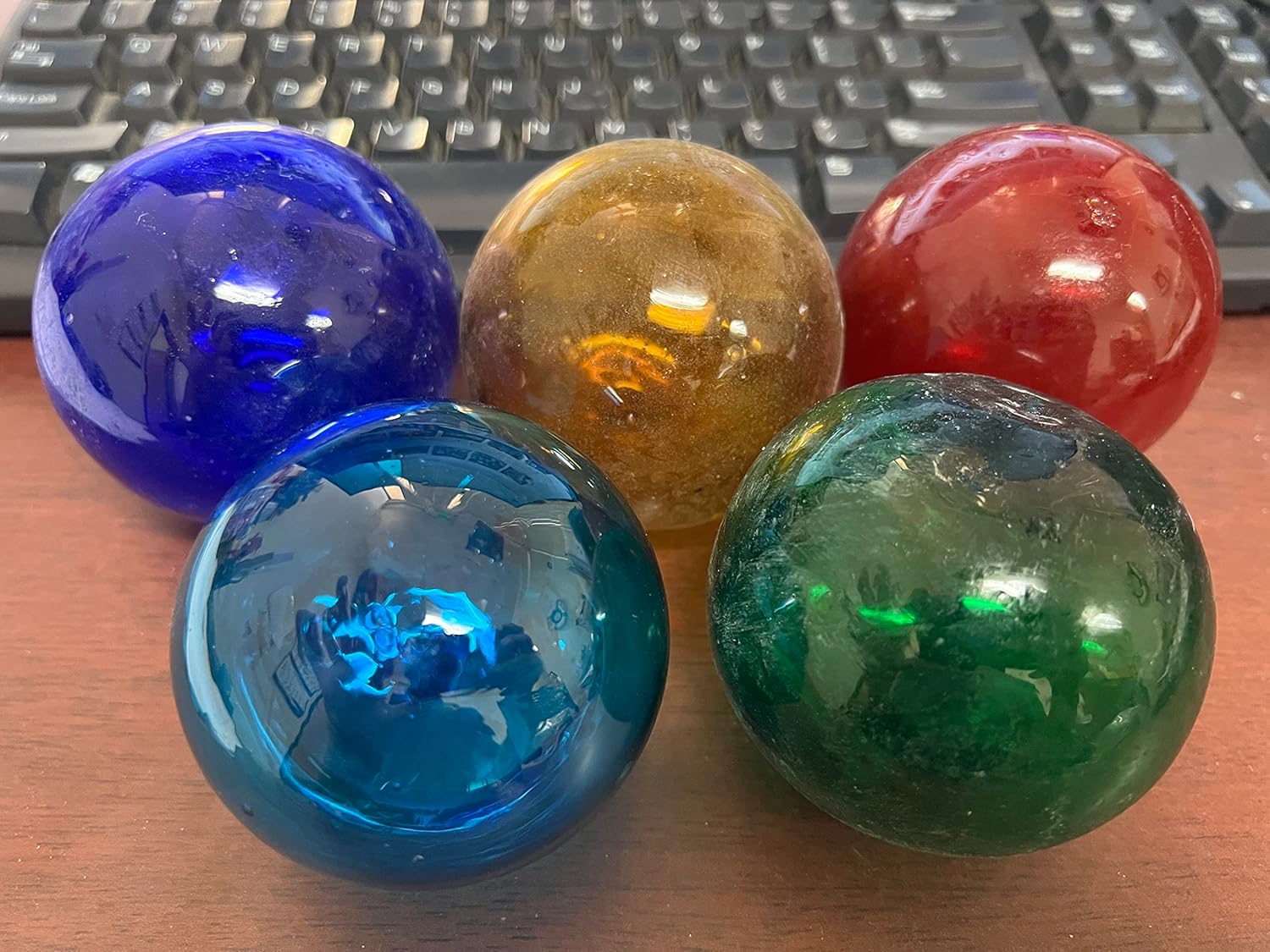 5 Pieces Assorted Decorative Reproduction Blown Glass Float Fishing Buoy Ball 3"