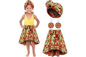 Bohemian Dashiki Skirt and Accessories for Girls - A Delightful Fusion of...