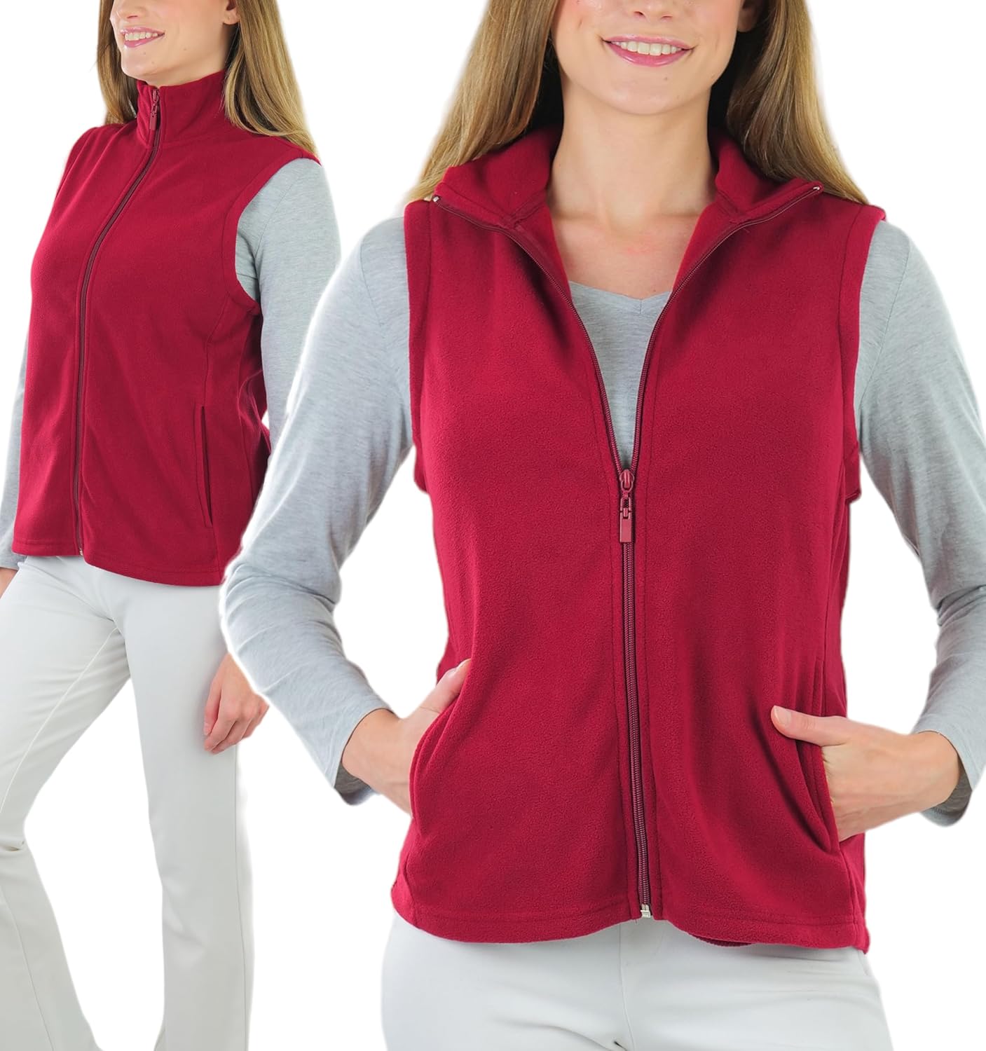 ToBeInStyle Women's Zip Up High Collar Polar Fleece Jacket - Image 7