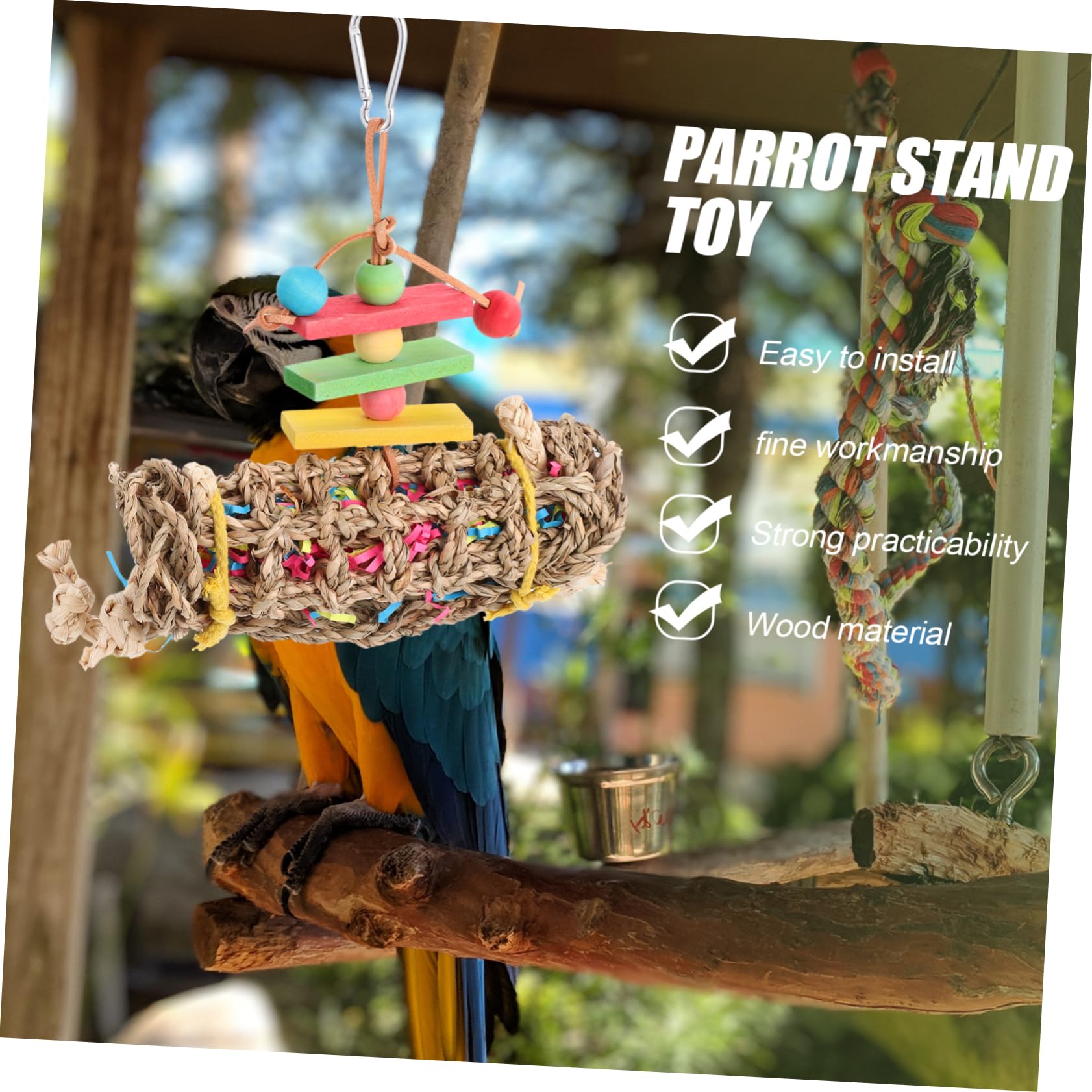 BESPORTBLE 3pièces Jouet à Mordre Suspendu pour Oiseaux Accessoire pour Perroquets Et Oiseaux Jouet Réconfortant Et pour Animaux De Compagnie