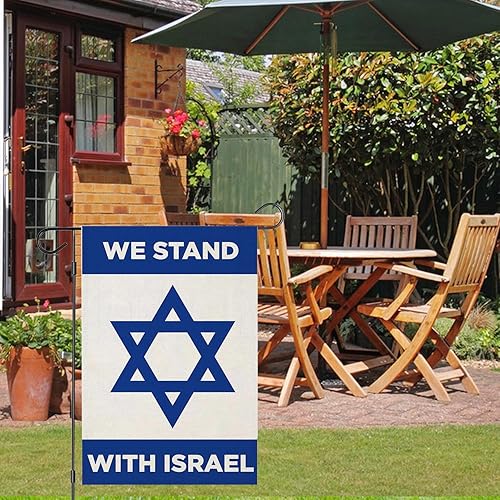 Miniatura 6 de Bandera de Israel We Stand with Israel - Bandera de jardín de Israel, banderas pequeñas de 12 x 18 pulgadas, vertical de doble cara, bandera judía