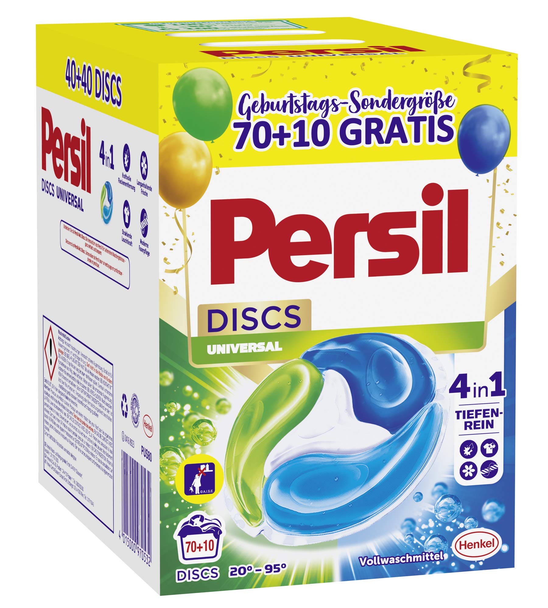 Persil Universal 4in1 DISCS Vollwaschmittel 70+10 (1 x 80) Waschladungen Waschmittel