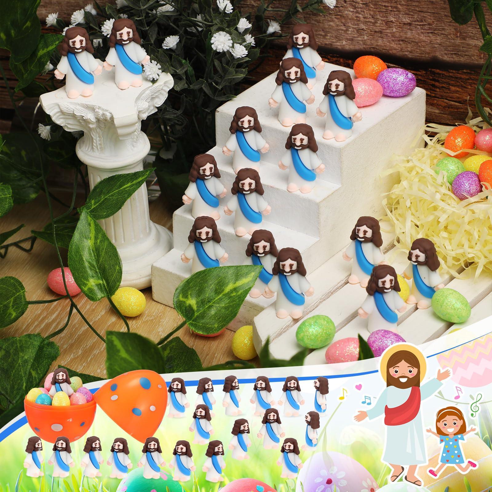 TolleSonne 50 mini figuras de Jesús de goma con diseño original religioso para escondite, escuela dominical y regalos de bautismo (50, rojo TolleSonne 50 mini figuras de Jesús de goma con diseño original religioso para escondite, escuela dominical y regalos de bautismo (50, rojo