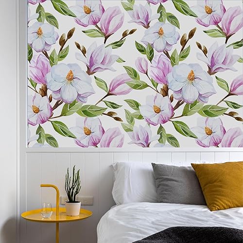 Miniatura 9 de Papel tapiz floral autoadhesivo de vinilo rosablancoverde para dormitorio, baño, encimera, gabinete, decoración del hogar, 17.7 pulgadas x 9.8 pies