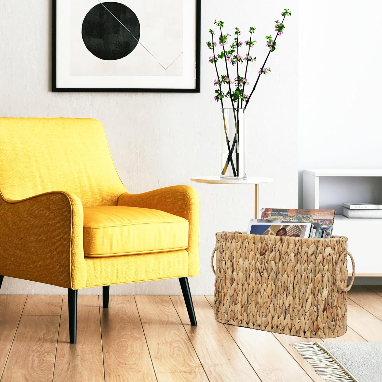 Toilet Paper Storage, Water Hyacinth Bathroom Toilet Paper Basket for Storage, Toilet Paper Holder Wicker Basket for 6 Mage Rolls, Bathroom Accessories Organizer - Image 3