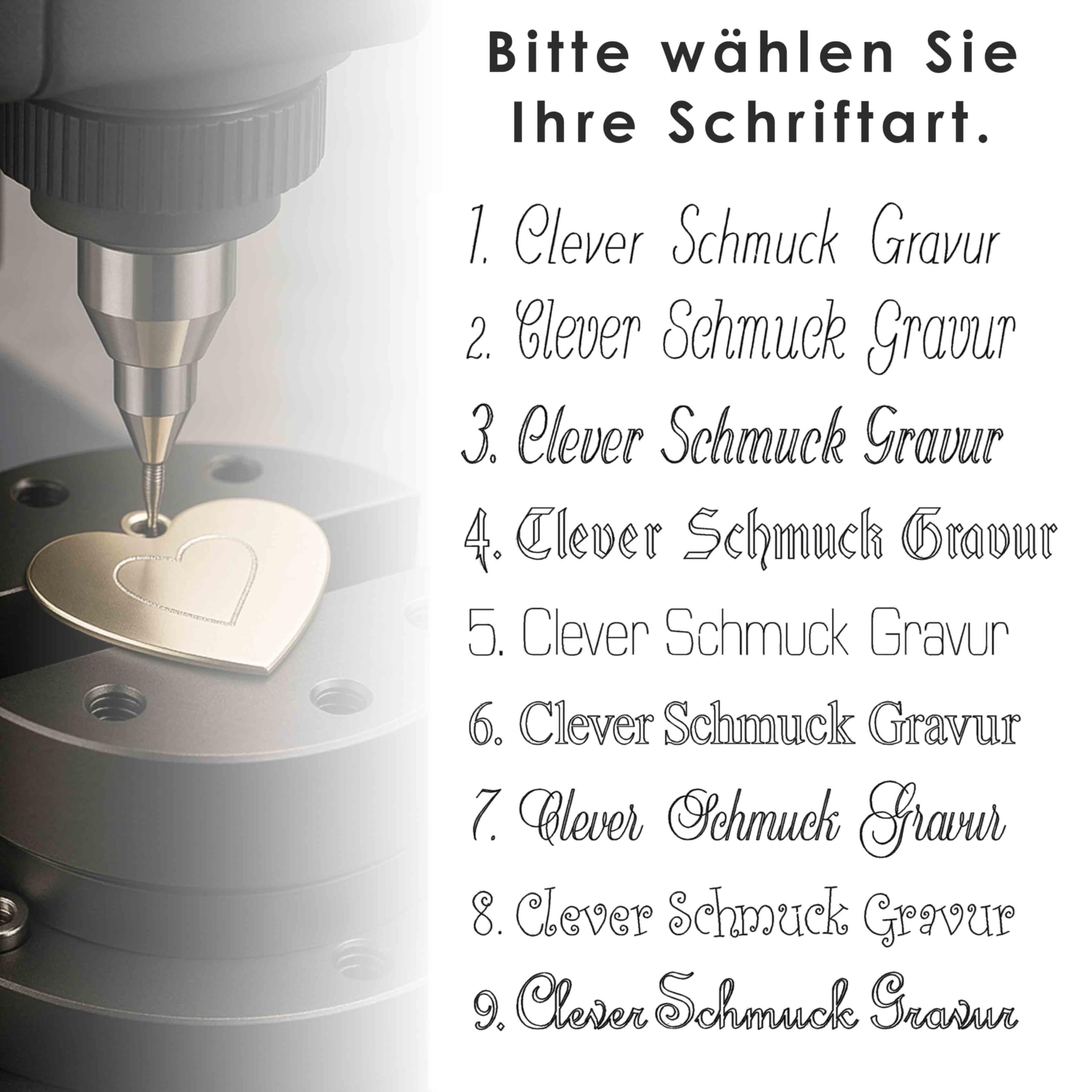 CLEVER SCHMUCK Taufkette mit Gravur 3 Anhänger Herz + Schutzengel + Taufring wählbarer Farbe + Kette Sterling Silber 925 Taufgeschenk für Junge & Mädchen