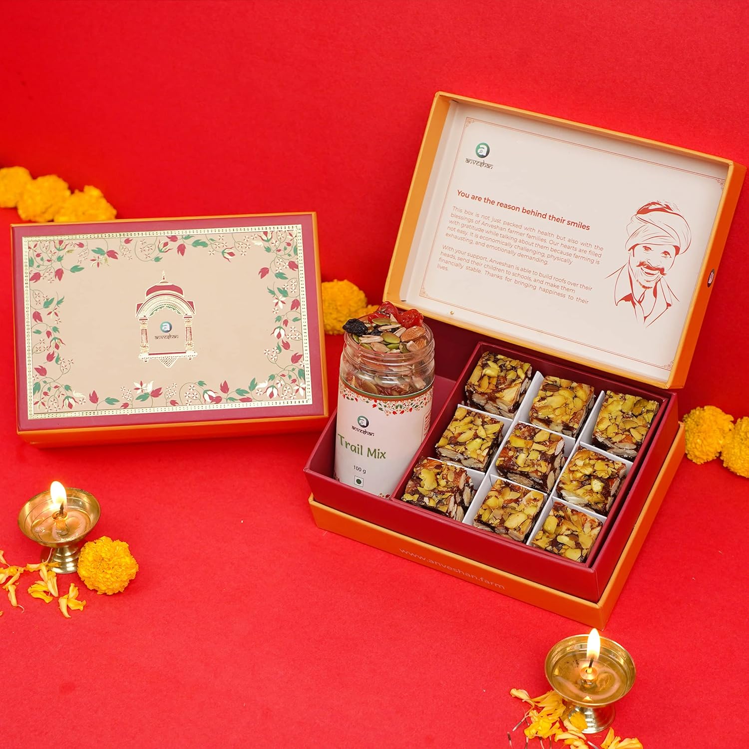 Anveshan Sweets Mithai Gift Box Pack of 2 Dry Fruit Paak Mithai