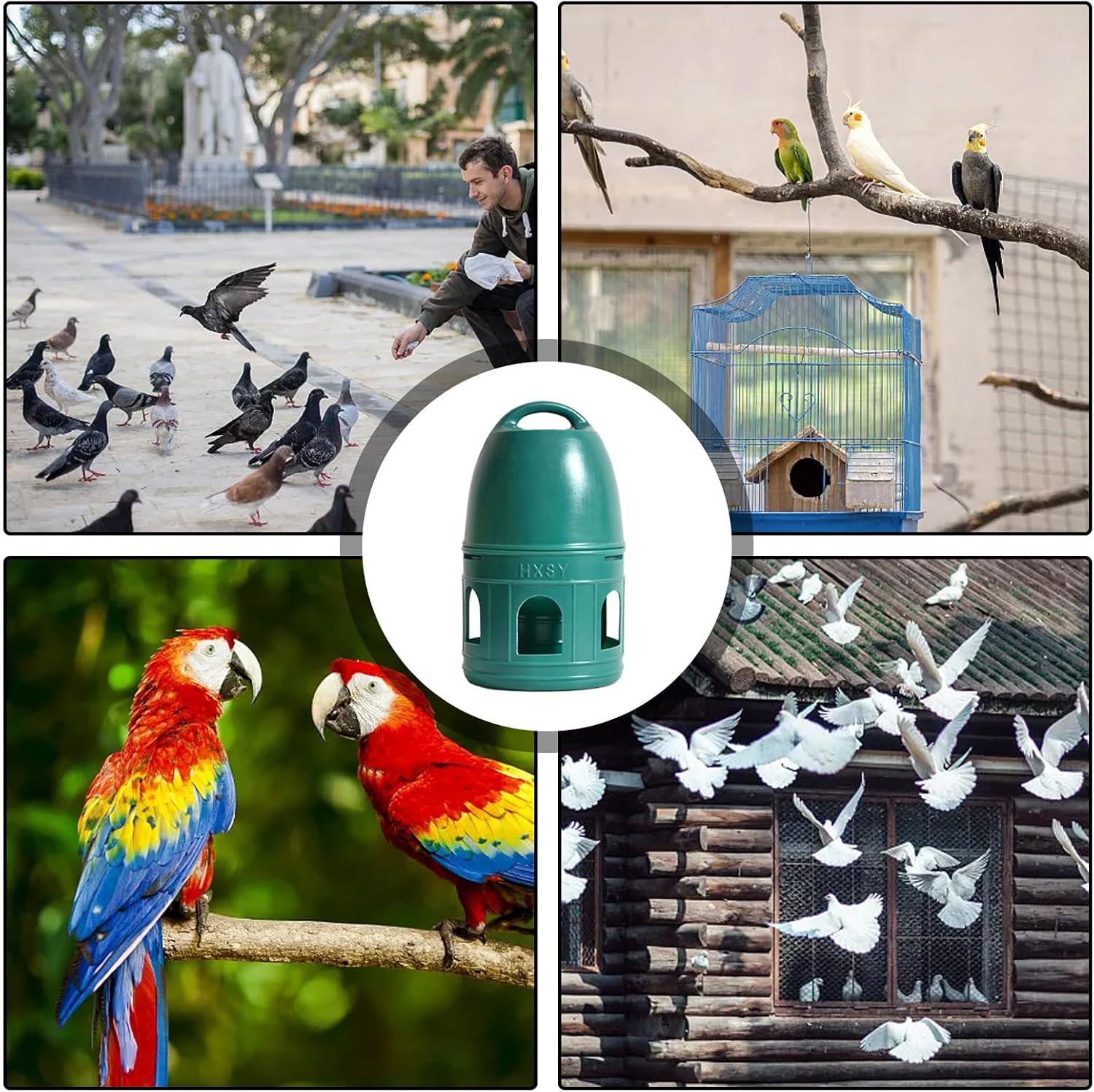 Pigeon Water Feeder,Pigeon Waterer Automatic Water Dispenser Container - Pet Supplies Large Capacity with Top Handle for Quail Chicken Parrot