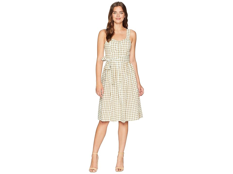 

J.O.A. Button Up Midi Dress (Plaid) Women's Dress