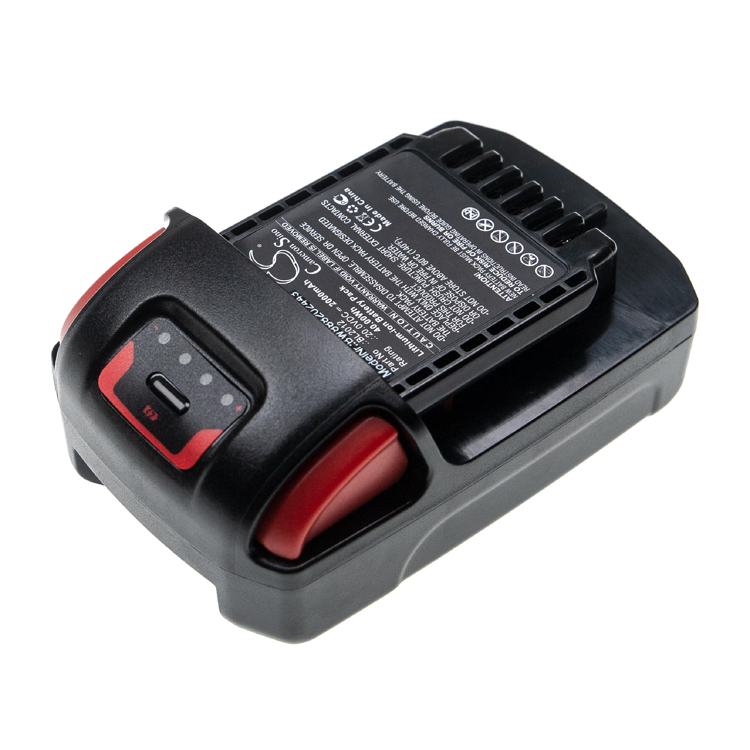 vhbw Batería reemplaza Ingersoll Rand BL2022, BL2012, BL2010 para Herramienta (2000 mAh, Li-Ion, 20 V) | BL2012 BL2010 - Herramienta (2000 mAh, ion de litio, 20 V)
