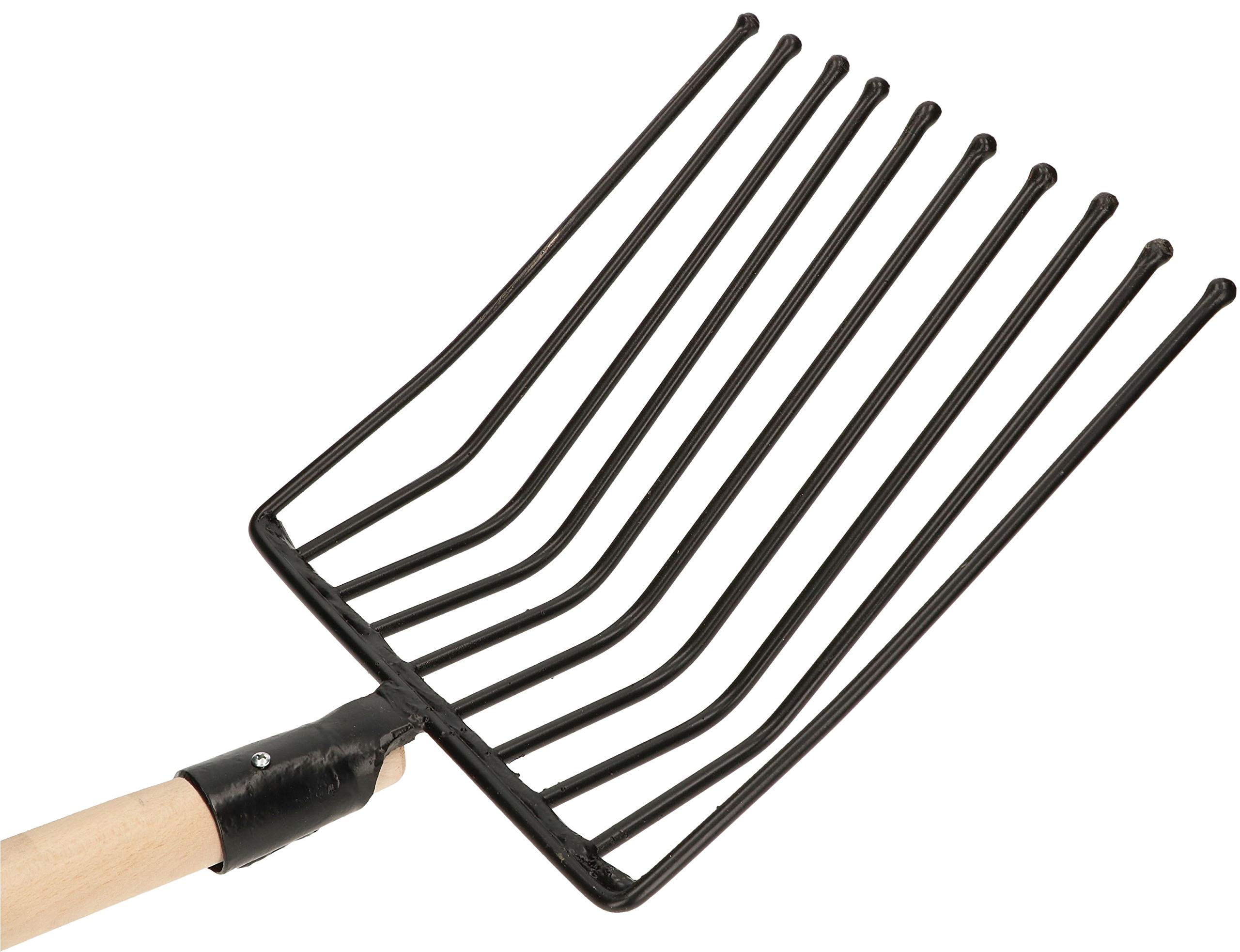 KOTARBAU® Horca de 10 púas 115 cm, Horca con púas terminadas en Bolas para no dañar los tubérculos, Horca para Patata, Remolacha y maíz, Horca de Acero Templado con Botones, Horca con Mango de Madera