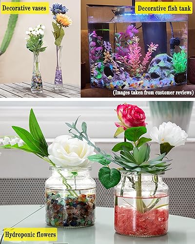 Miniatura 6 de RIFNY Coloridas rocas decorativas de cristal de 0.3 pulgadas, piedras pulidas para relleno de jarrón, acuario, pecera, grava, plantas de aire,