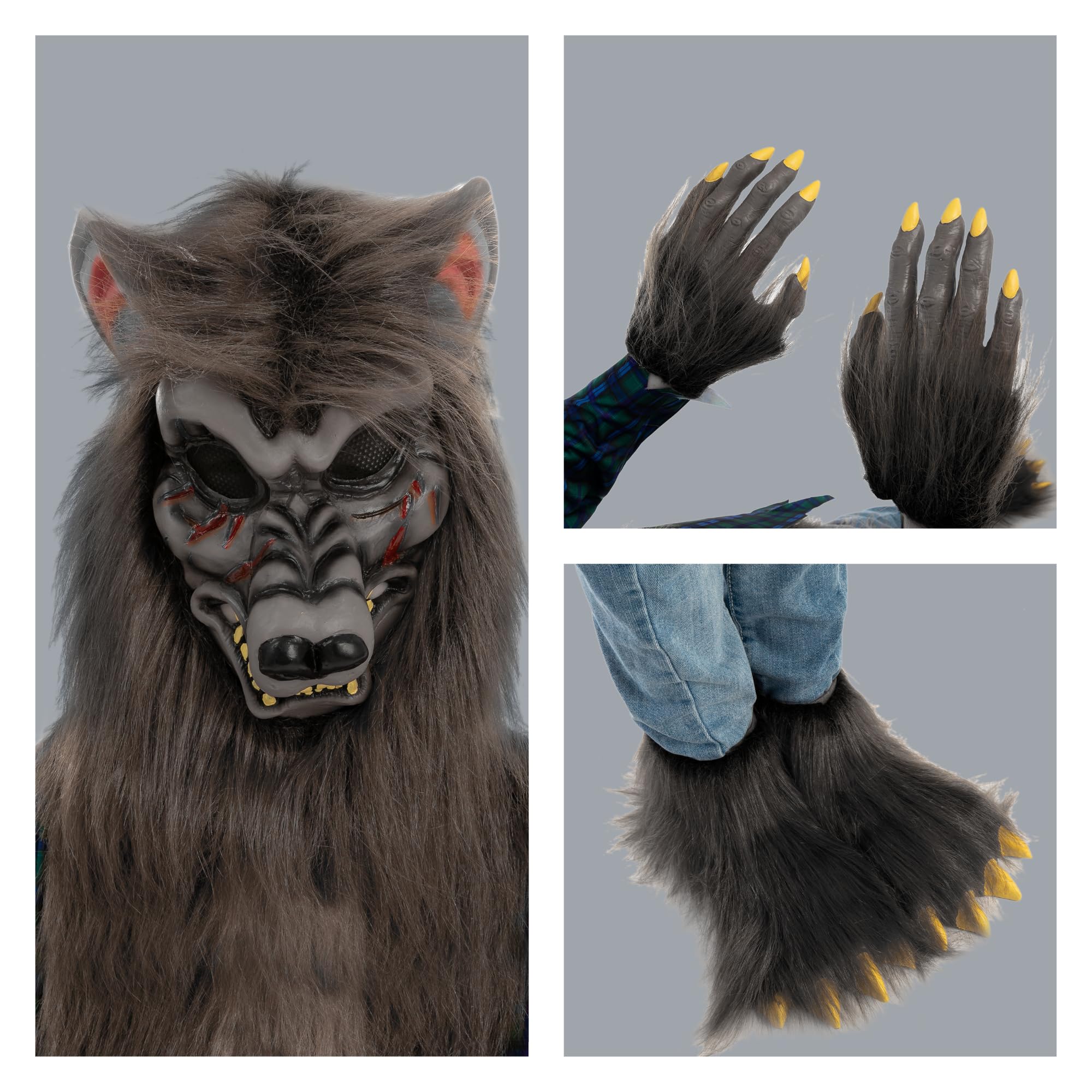 Spooktacular Creations Costume di lupo mannaro per bambini, con maschera per bambini, ragazzi e ragazze, Halloween, giochi di ruolo, cosplay party - L (10-12 anni)