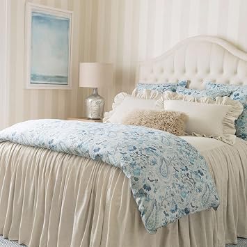 Pine Cone Hill Wilton Natural Bedspread, Twin Size, Neutral Solid Pattern