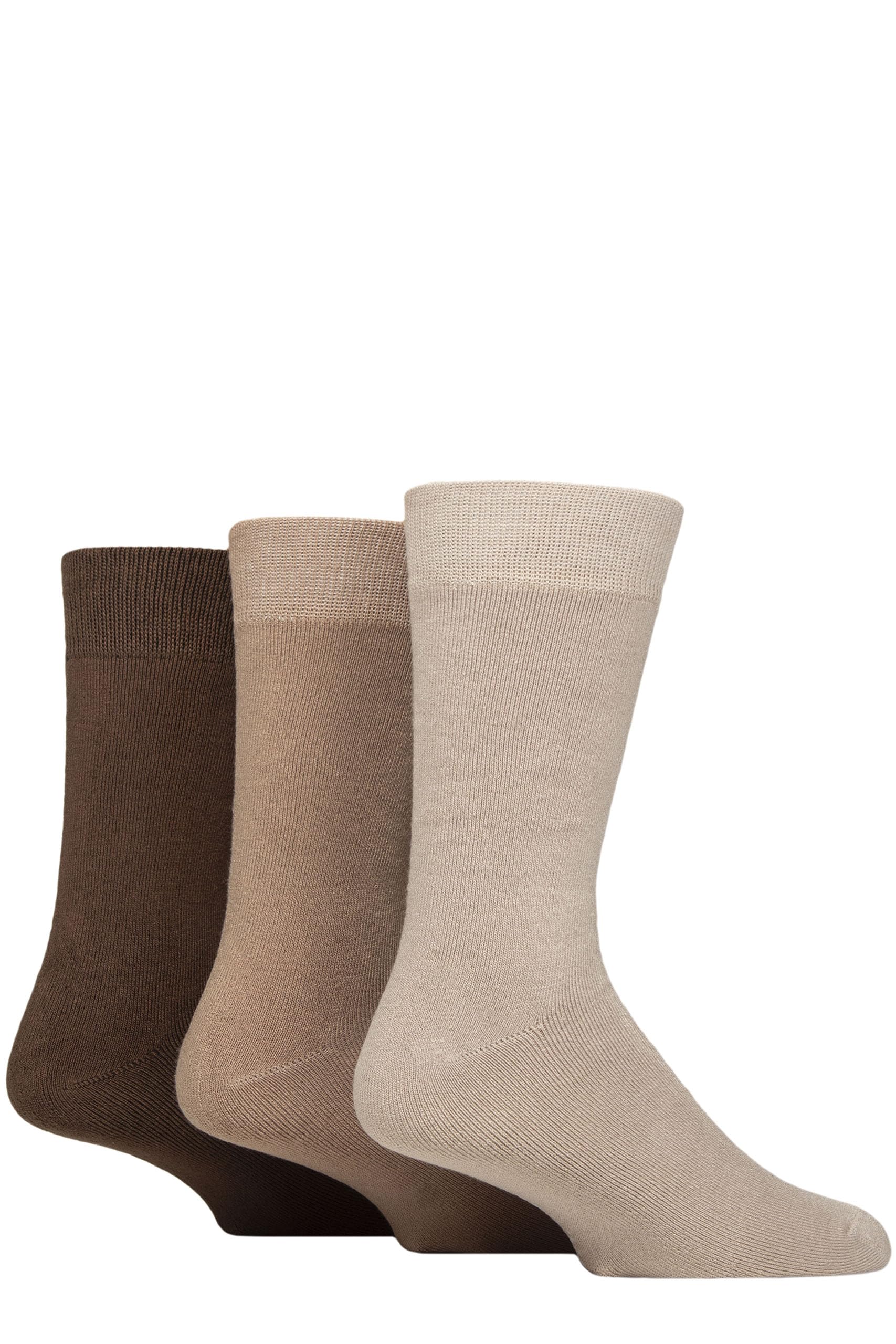 Glenmuir Men's Beige / Brown ’S Bamboo Cushioned Leisure Socks – 3 Pair Soft Breathable Full Cushion Crew Socks, Comfortable Lightweight Everyday Casual Work Socks, Uk 7–11 Beige/Brown