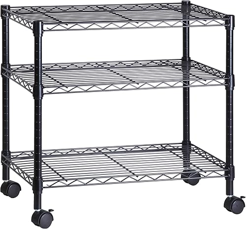 Honey-Can-Do Carrito de medios de 3 niveles CRT-09693 Negro