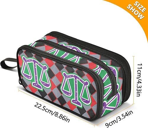 Miniatura 3 de Bolsa de lápices con cremallera de nylon Libra Constellation Colorido de alta capacidad de la pluma Estuche de lápices Bolsa de papelería para la