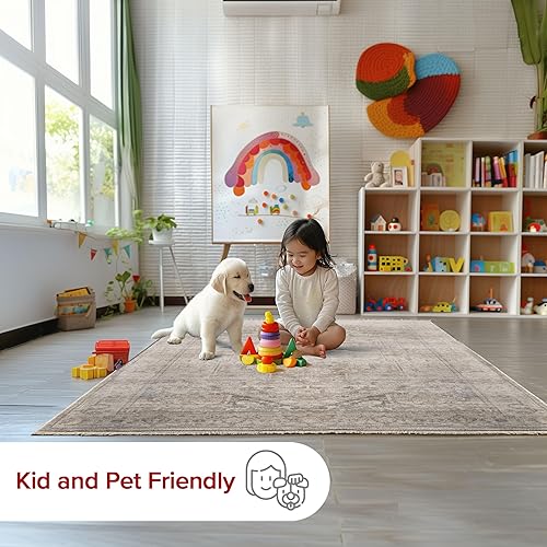 Miniatura 6 de NuLOOM - Alfombra con diseño de medallón, con flecos, modelo Ethel