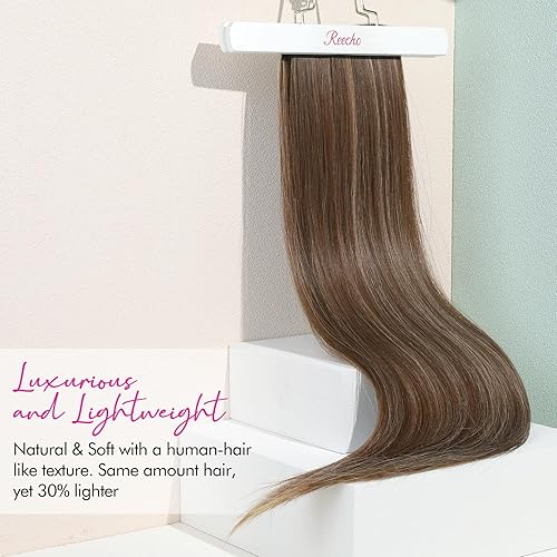 Miniatura 4 de REECHO HE006 - Extensiones de cabello invisible con trama de encaje más delgada y suave, extensión secreta de 24 pulgadas para mujeres, 24 pulgadas