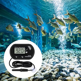 10Pcs Aquarium Thermometer Fish Tank Thermometer Reptile Terrarium Water Test Digital with LCD Display Fahrenheit/Celsius(F/C)