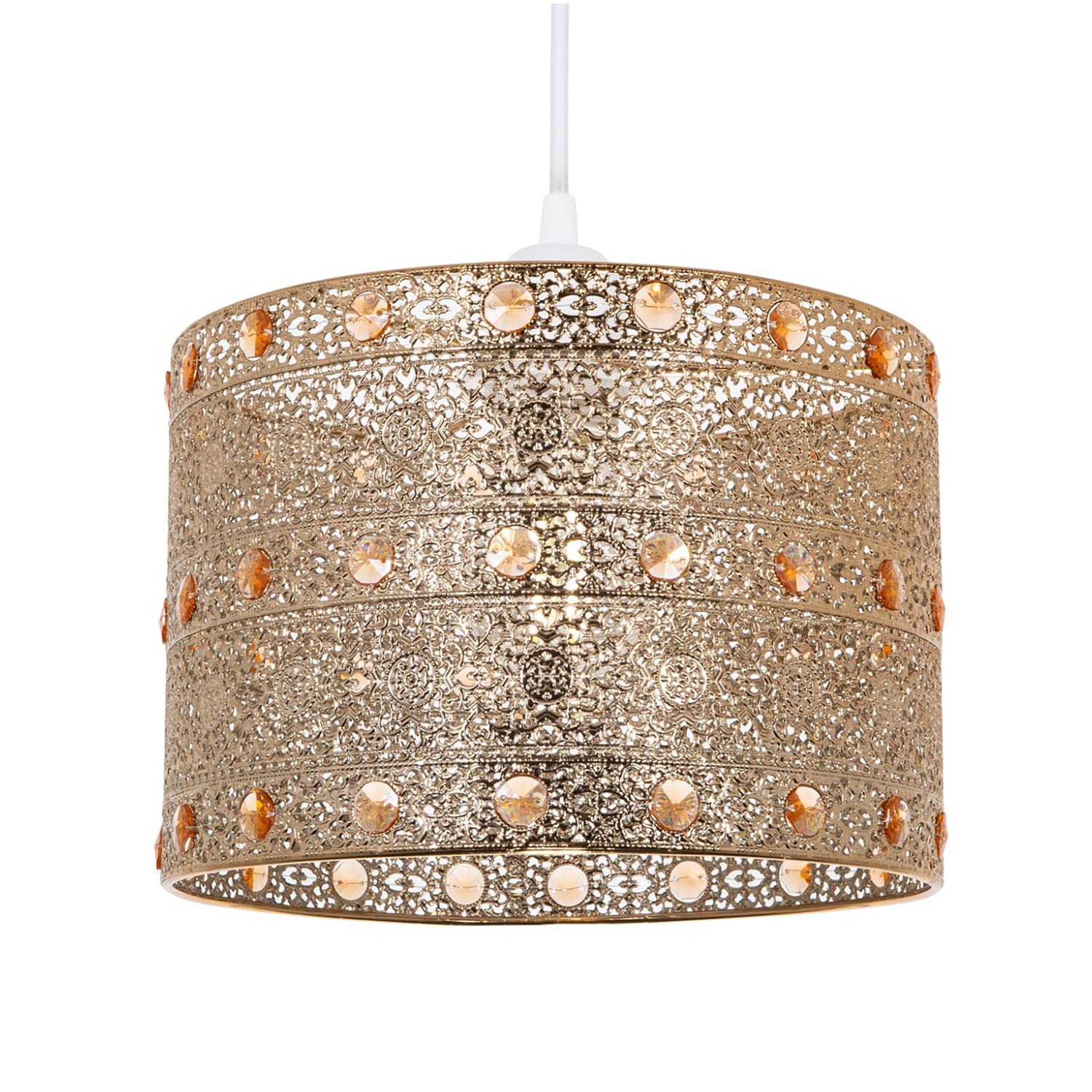 Rackhams Gold/Light Polished Acrylic Gem Moroccan Style Chandelier Pendant Shade