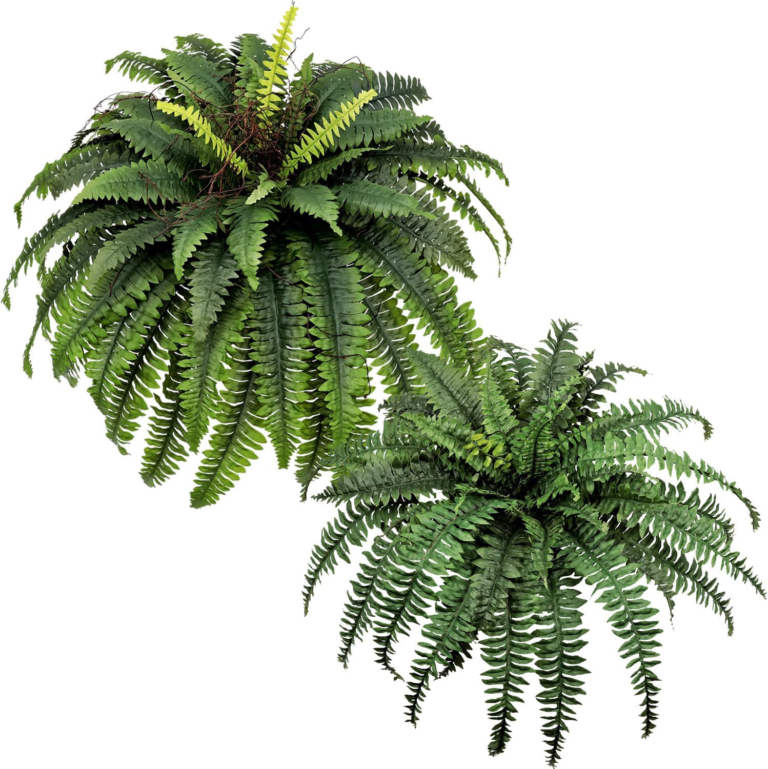 CongfuHepMui Large Artificial Ferns for Outdoor Fake Boston Fern Faux Ferns Plant