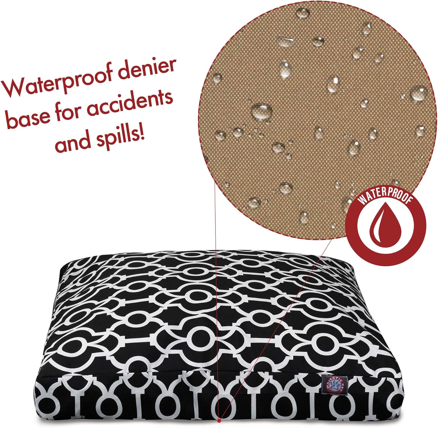 Majestic Pet Athens Black Large Rectangle Pet Bed