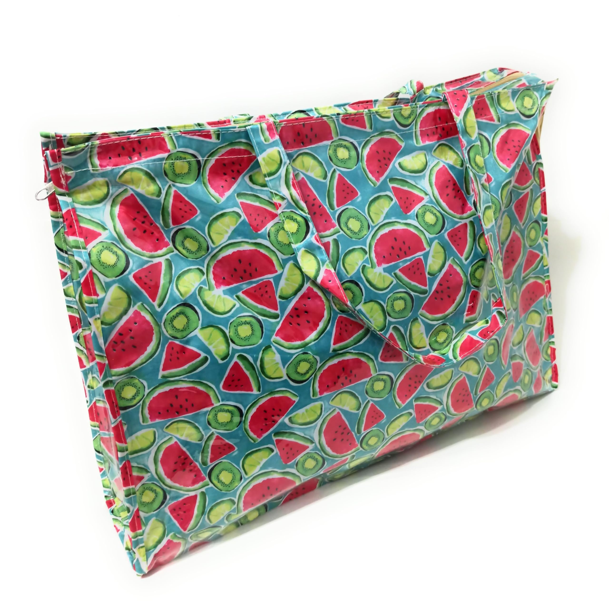 BRANDELIA Bolso grande Playa Plástico Reciclado Multiuso Piscina Picnic Compras Bolso de verano familiar Impermeable con Cremallera y Bolsillo interior