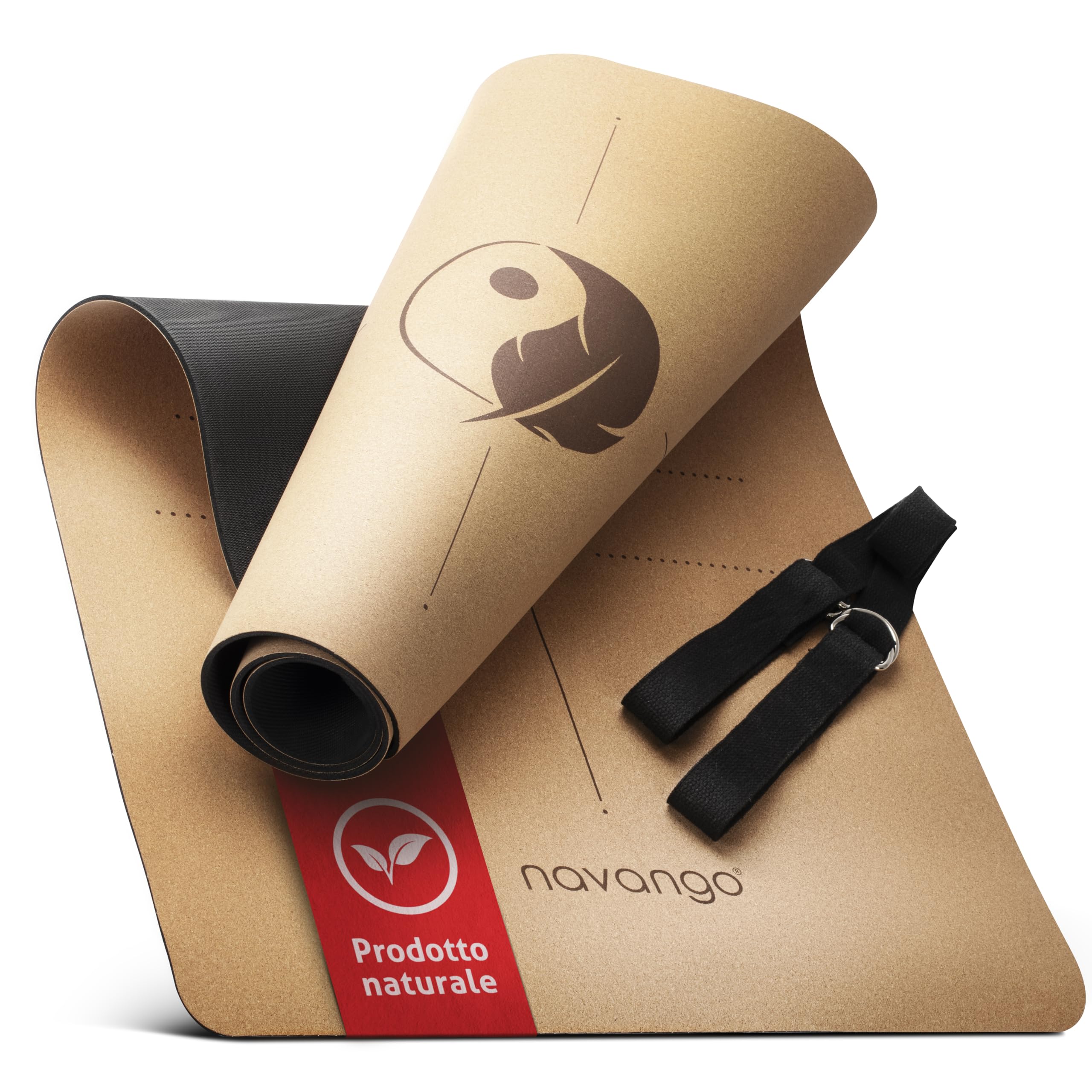 Tappetino De Yoga - Sughero Naturale - 6mm - 183x65cm - Con Cinghia Di - Foto 4