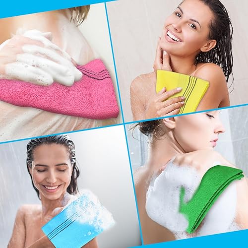 Miniatura 5 de Tatuo 4 piezas de toalla coreana exfoliante para el cuerpo y la espalda, toalla de baño japonesa de exfoliación de Italia, toalla de baño de 35.5