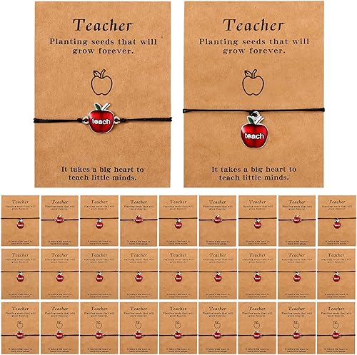 Cunno 36 pulseras de agradecimiento para profesores, regalos de tarjeta de bendición para profesores, regalos de agradecimiento para profesores,