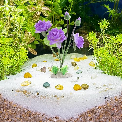 Miniatura 9 de Adorno de loto simulado, centros de mesa, accesorios para el hogar, decoración del hogar, decoración de plástico morado, pecera, decoración